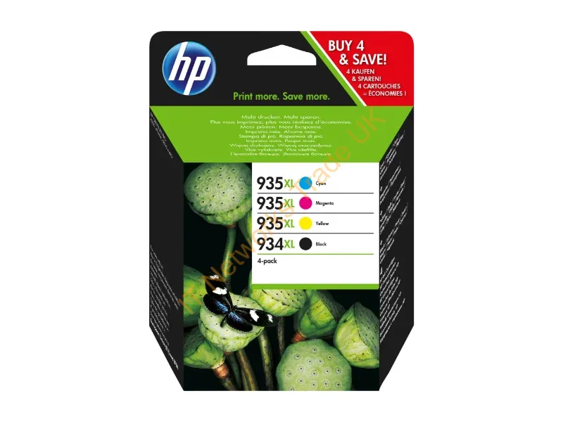 HP X4E14AE (934XL/935XL) Ink cartridge multi pack, 1000pg + 3x825pg, Pack qty 4 Printer