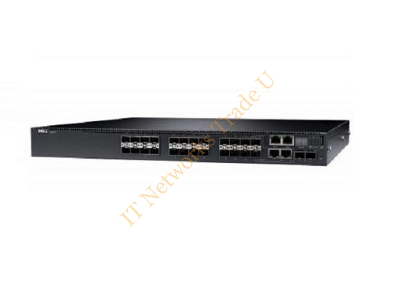X54DF Dell Networking N1124P-ON 24-Port 24 x 10/100/1000 + 4 x 10 Gigabit PoE+ 1U Rack Mountable Network Switch