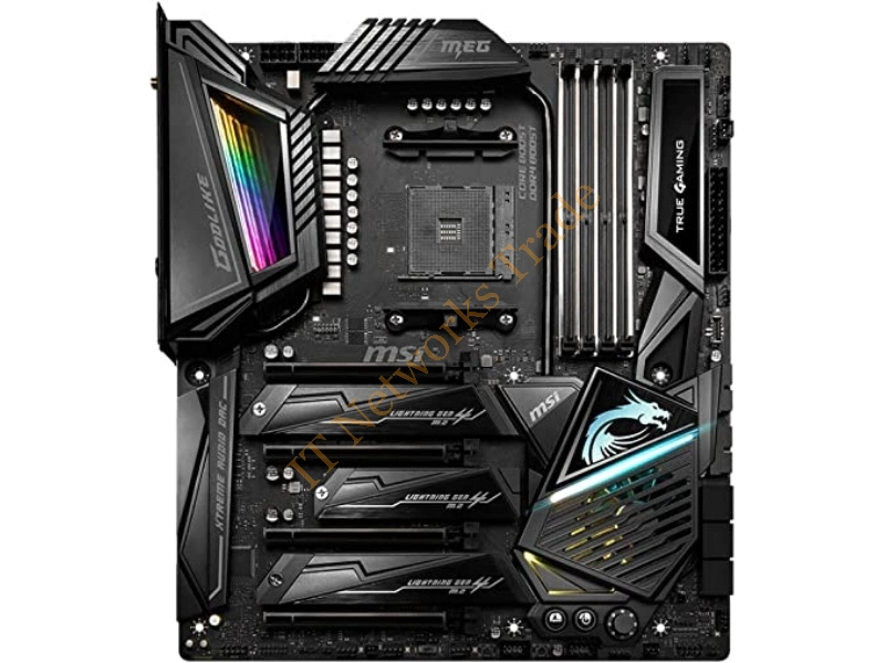 X570GODLIKE MSI MEG X570 GODLIKE Socket AM4/ AMD X570/ DDR4/ QUAD CROSSFIRE/ SATA3 / USB3.2/ PCIE 4.0/ M.2/ WiFi & BLUETOOTH/ A&GbE/ E-ATX Motherboard Desktop Motherboard