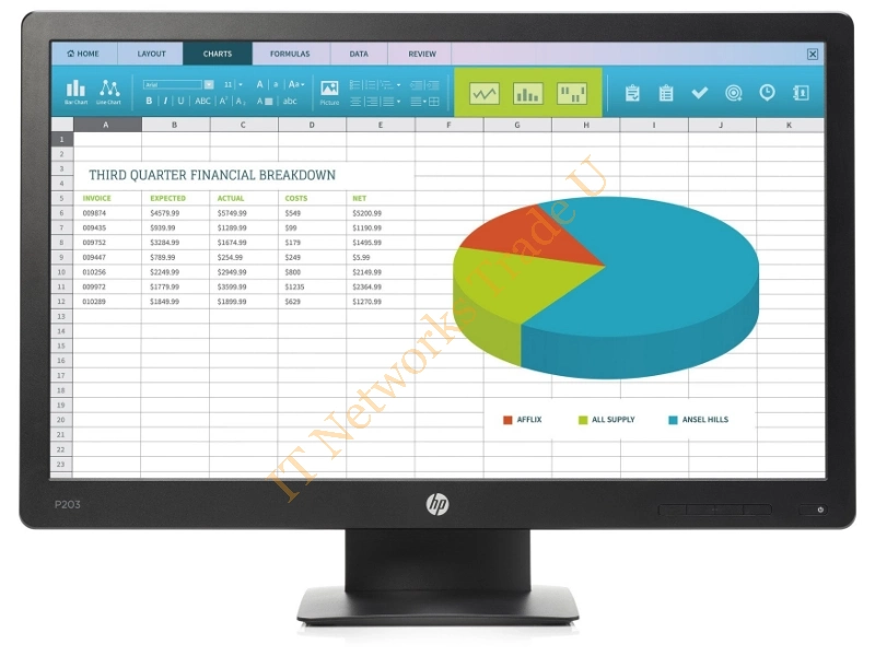 X7R53AA#ABB - HP ProDisplay P203 20" HD+ LED Black computer monitor