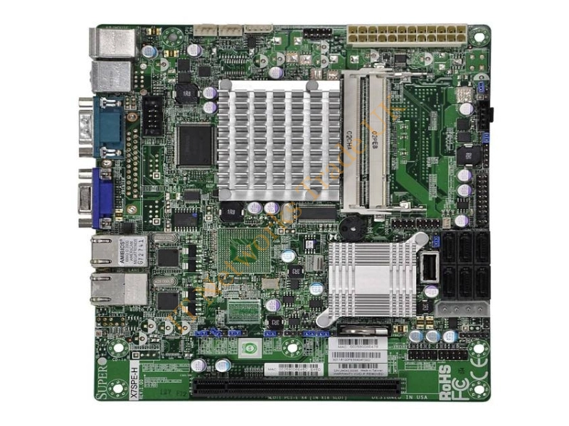 X7SPE-H-O Supermicro Intel Atom D510/ Intel ICH9R and 82574L/ DDR2/ V/2GbE/ FlexATX Server Motherboard