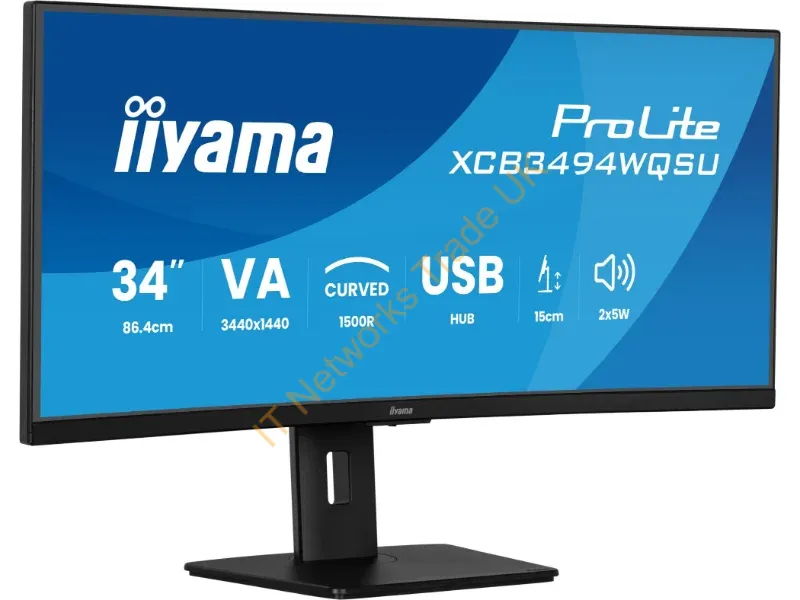 XCB3494WQSU-B1 - TFT Iiyama ProLite XCB3494WQSU-B1 86 cm (34)HDMI,DisplayPort,USB-C,SP curved