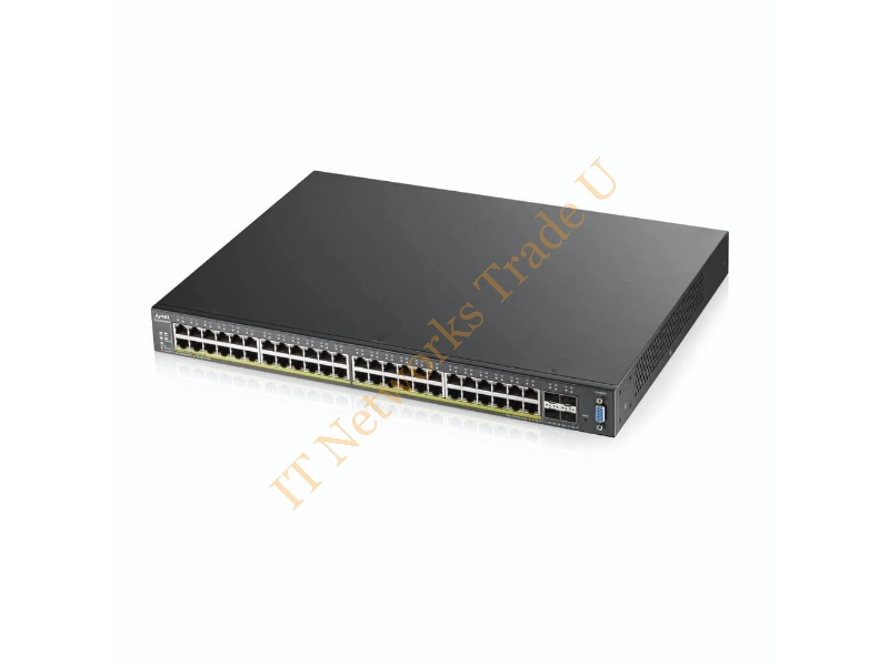 XGS2210-52HP-GB0101F - ZyXEL XGS2210-52HP Managed L2 Gigabit Ethernet (10/100/1000) Power over Ethernet (PoE) Black Network Switch