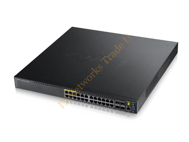 XGS3700-24HP-ZZ0101F - ZyXEL XGS3700-24HP Managed L2+ Power over Ethernet (PoE) Black Network Switch