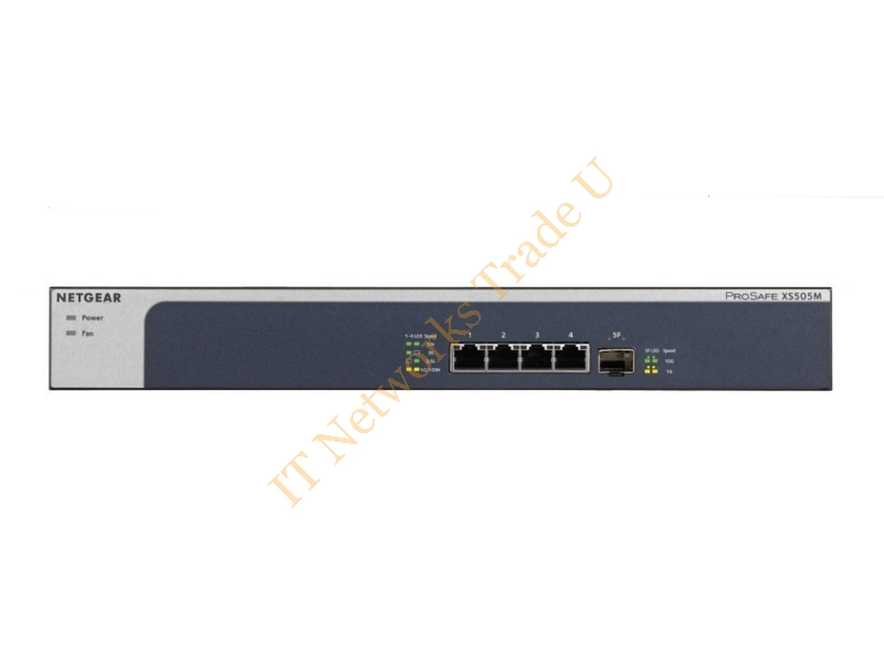 XS505M-100EUS - Netgear XS505M Unmanaged 10G Ethernet (100/1000/10000) Grey, Silver Network Switch