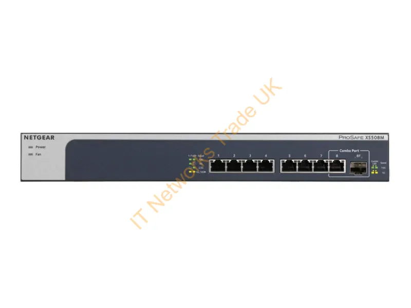 XS508M-100EUS - Netgear XS508M Unmanaged 10G Ethernet (100/1000/10000) Grey, Silver Network Switch
