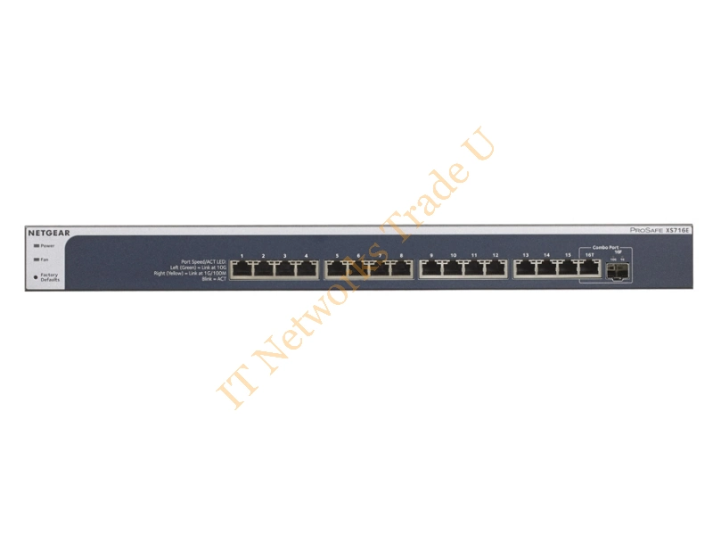 XS716E-100NES - Netgear XS716E Managed network switch L2 10G Ethernet (100/1000/10000) 1U Black