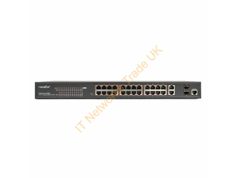 Y10S011-B1 - Rocstor Solidconnect Scm28 Managed L2 Gigabit Ethernet (10/100/1000) Power Over Ethernet (Poe) Black