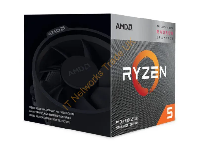 YD3400C5FHBOX AMD YD3400C5FHBOX Ryzen 5 3400G with Radeon RX Vega 11 Graphics Quad-Core 3.7GHz Socket AM4 Retail Processor