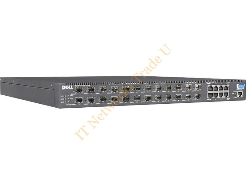 YJ417 Dell PowerConnect 6024F 24-Port SFP with 8-Port Layer 3 Managed Gigabit Ethernet Network Switch
