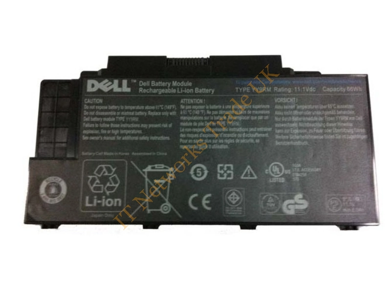 YY9RM Dell 66Whr 11.1V 6-Cell Li-Ion Battery for Studio 15Z 1569 Laptop Battery