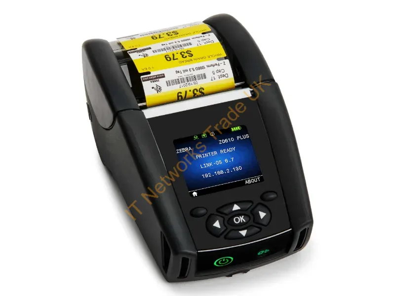 ZQ61-AUXA004-00 - Zebra Zq610 Plus Label Printer Direct Thermal 203 X 203 Dpi 115 Mm/Sec Wired & Wireless Wi-Fi Bluetooth