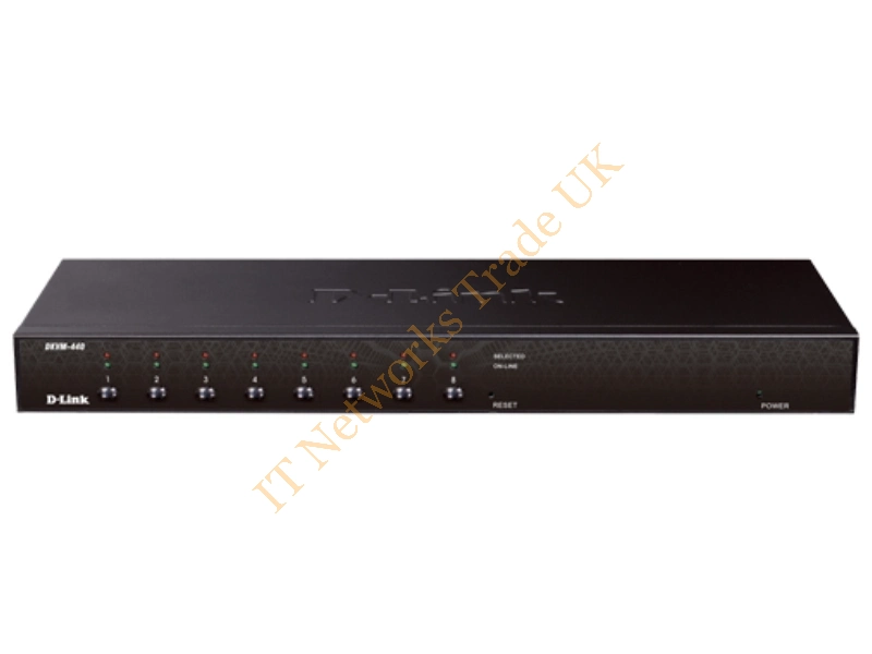 DKVM-8E D-Link 8- Port KVM Switch 8 x 1 8 x mini-DIN (PS/2) Keyboard 8 x mini-DIN (PS/2) Mouse 8 x HD-15 Video Rack-mountable